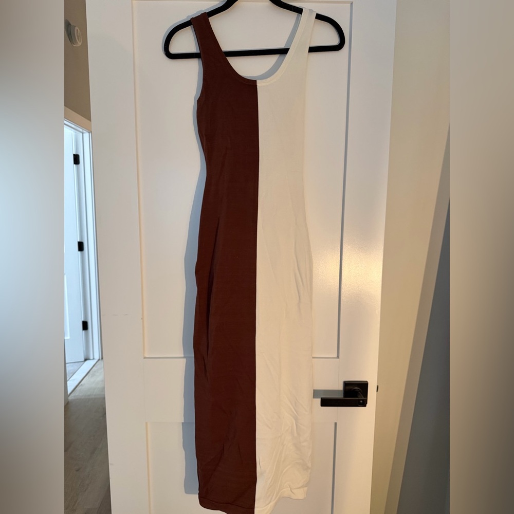 Ronny Kobo Collection Two-Tone Knit Midi Dress